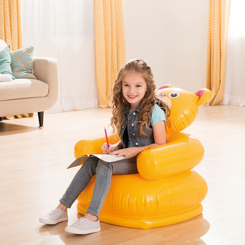 INTX Cartoon Animal Baby Sofa Home Outdoor Children Animal PVC Inflatable Sofa Seat 68556