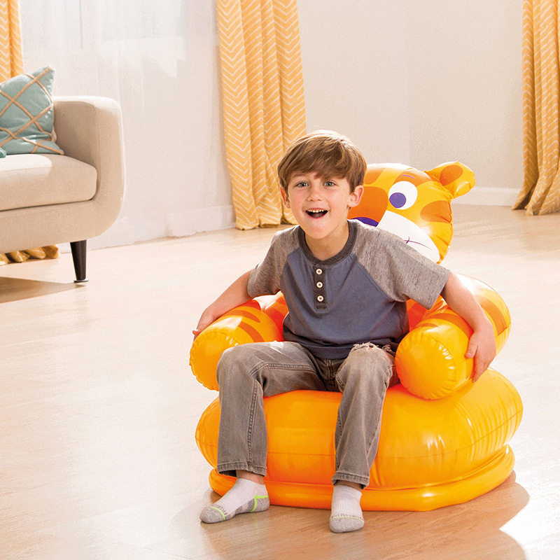 INTX Cartoon Animal Baby Sofa Home Outdoor Children Animal PVC Inflatable Sofa Seat 68556