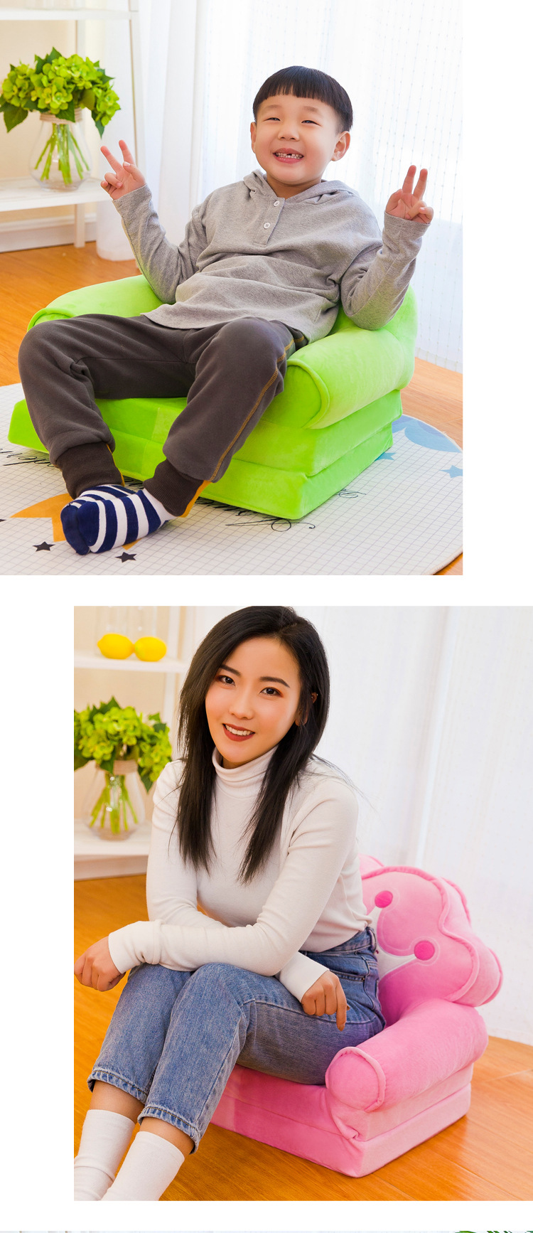 Factory Direct Sales Baby Seat Children's Sofa Plush Toy Lazy Sofa Cartoon Children's Seat Safety Chair