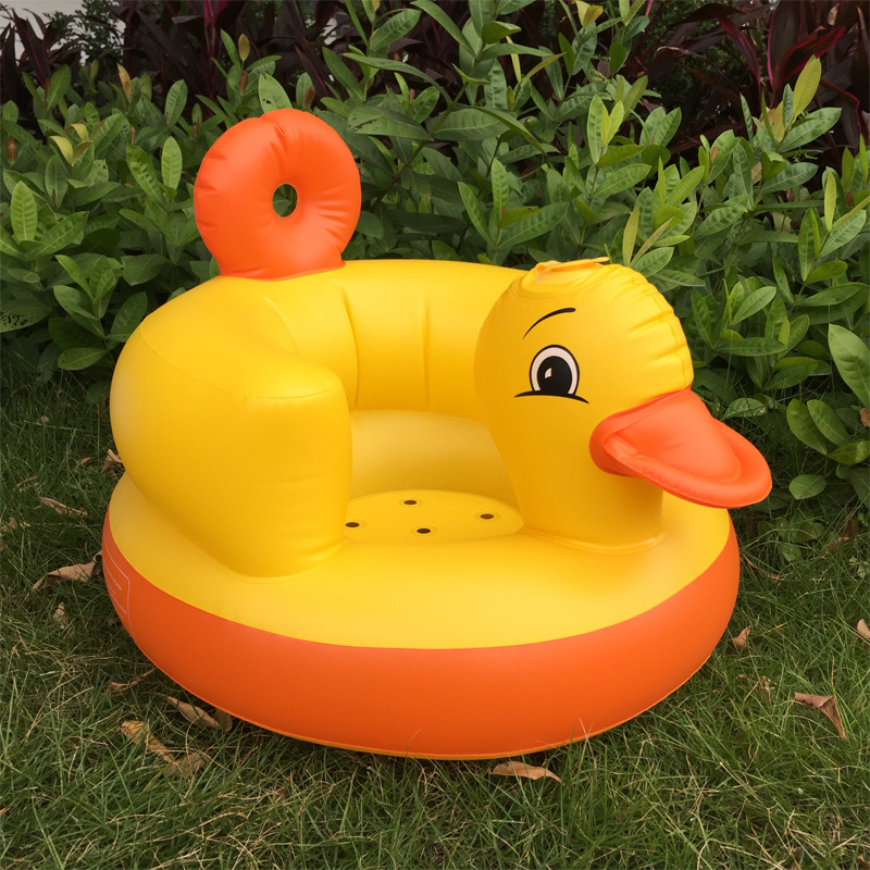 Round Bottom Small Yellow Duck Baby Inflatable Small Sofa Baby Learning Seat BB Dining Chair Inflatable toys
