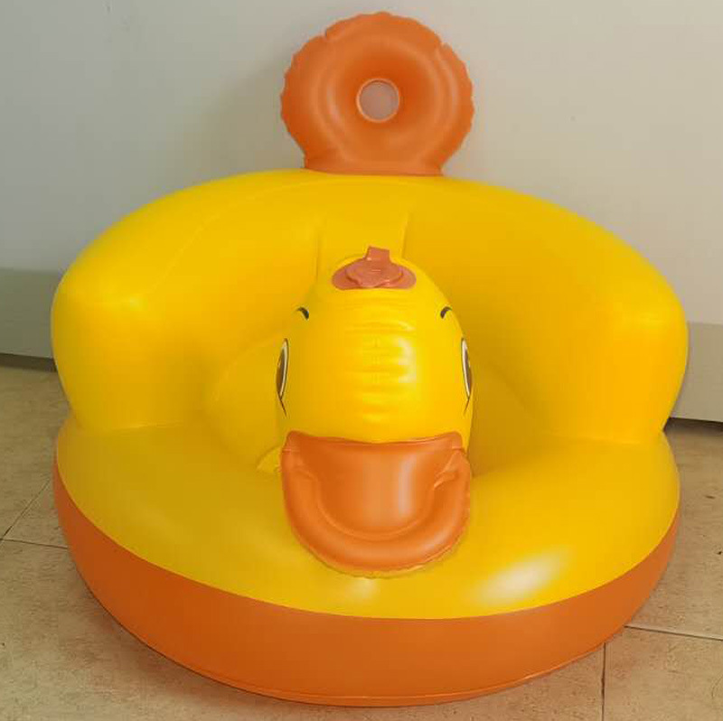 Round Bottom Small Yellow Duck Baby Inflatable Small Sofa Baby Learning Seat BB Dining Chair Inflatable toys