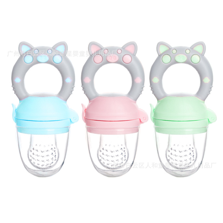 Baby Fruit and Vegetable Complementary Food Teether Baby Fruit Teether Happy Bite Pacifier Silicone Nipple