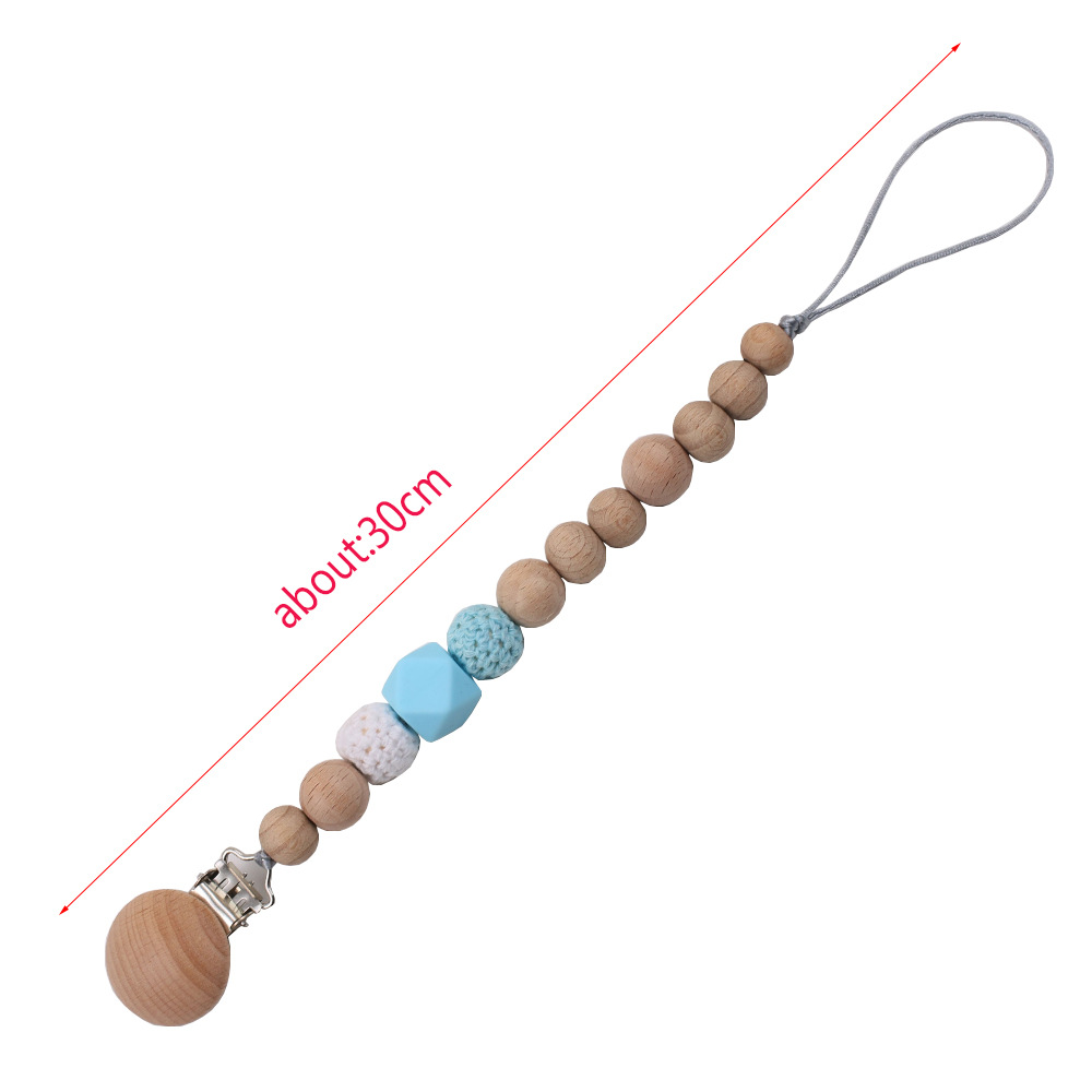 Amazon Hot Beech Clip Silicone Nipple Chain Teether Anti-Lost Chain Bite Chain Toy Drop-Preventing Chain Biteable