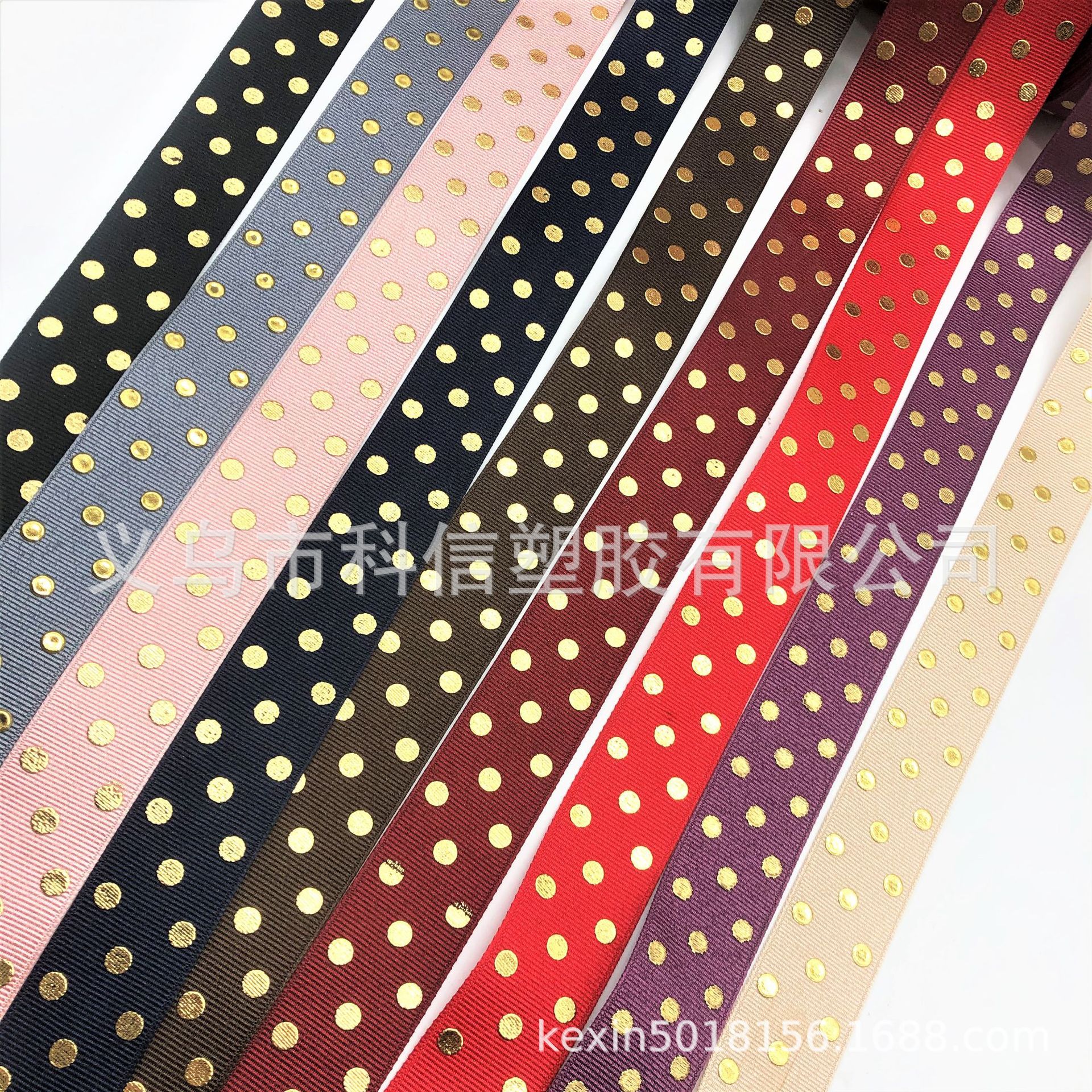 South Korea Imported Ribbon Bronzing Dot Ribbed Band Handmade DIY Bow Hair Accessories Hat Clothing Accessories
