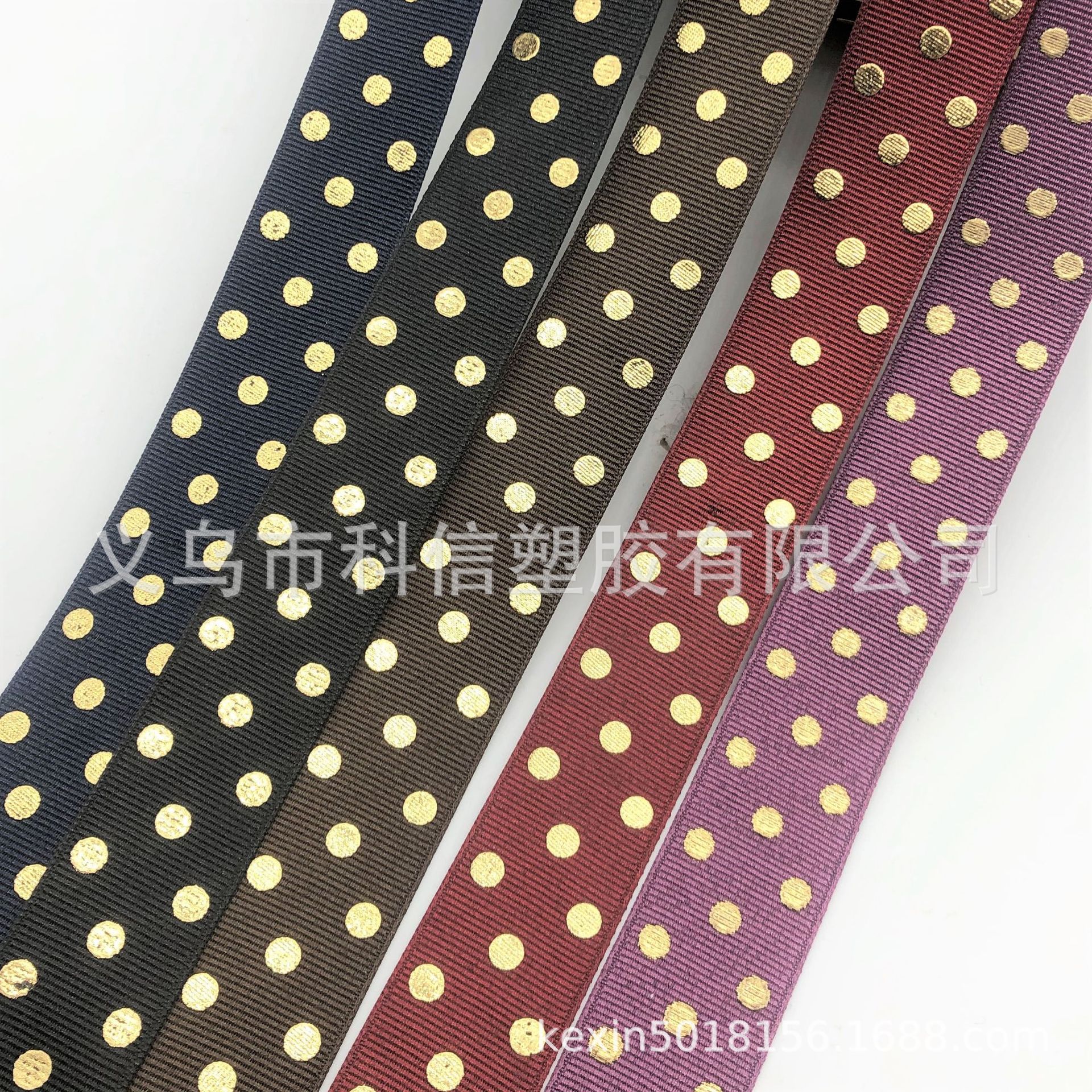 South Korea Imported Ribbon Bronzing Dot Ribbed Band Handmade DIY Bow Hair Accessories Hat Clothing Accessories