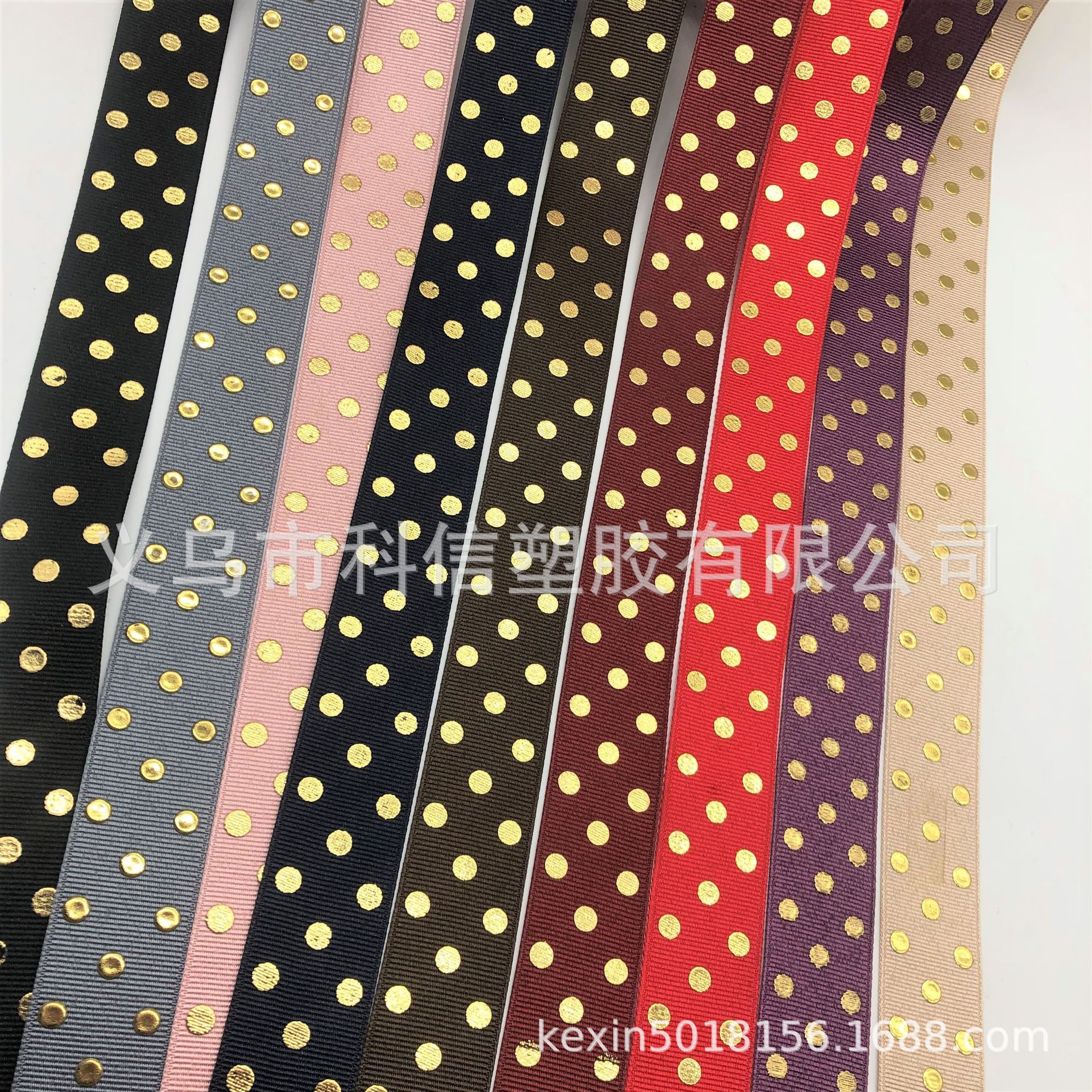South Korea Imported Ribbon Bronzing Dot Ribbed Band Handmade DIY Bow Hair Accessories Hat Clothing Accessories