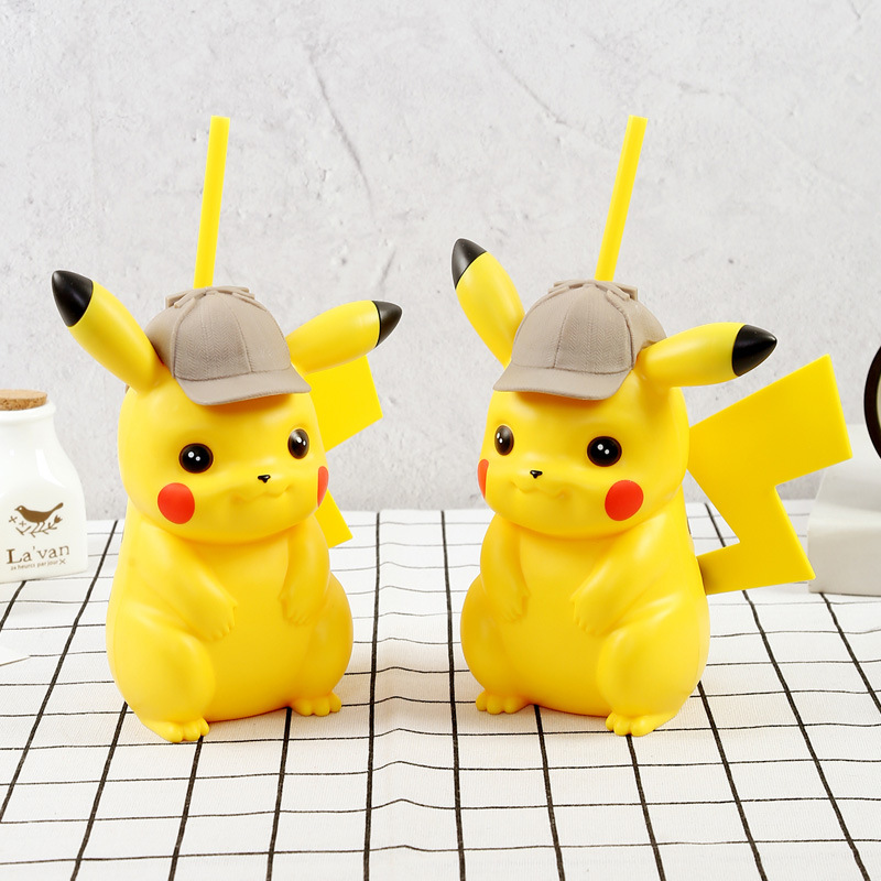 Genuine Studio Detective Pikachu Cup with Straw Shaped Cup Drink Cup Popcorn Bucket Movie Surrounding Crossbody Bag
