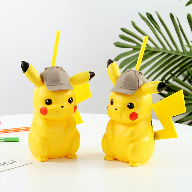 Genuine Studio Detective Pikachu Cup with Straw Shaped Cup Drink Cup Popcorn Bucket Movie Surrounding Crossbody Bag