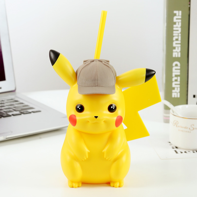 Genuine Studio Detective Pikachu Cup with Straw Shaped Cup Drink Cup Popcorn Bucket Movie Surrounding Crossbody Bag