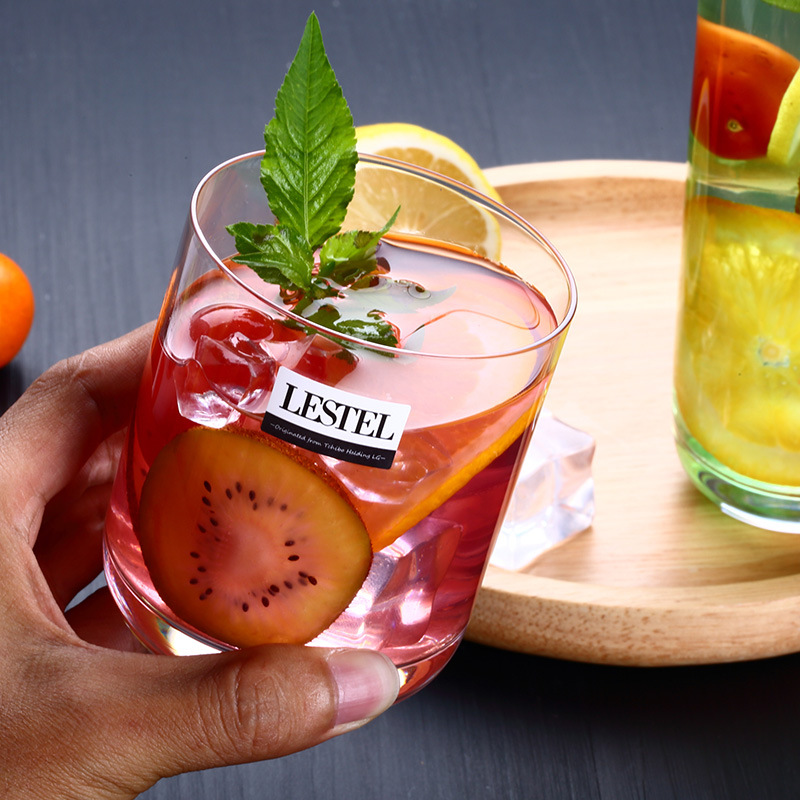 Lestel Germany Imported Crystal Glass Whiskey Glass Household Straight Glass Drink Cup a Set of 6