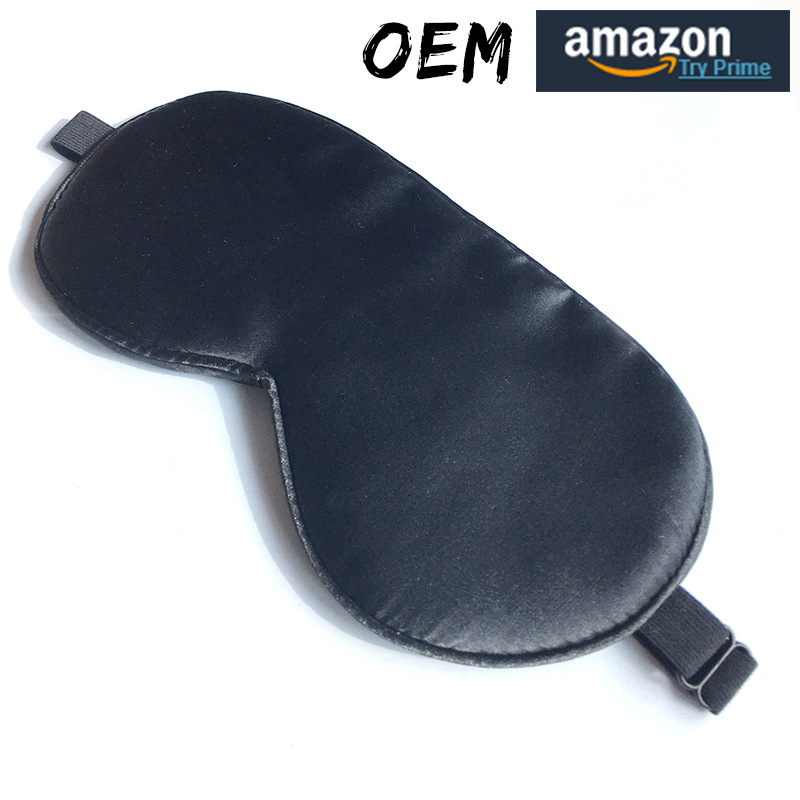 Amazon Silk Eye Mask Custom LOGO Eye Mask Printing Mulberry Silk Black Eye Mask manufacturers wholesale