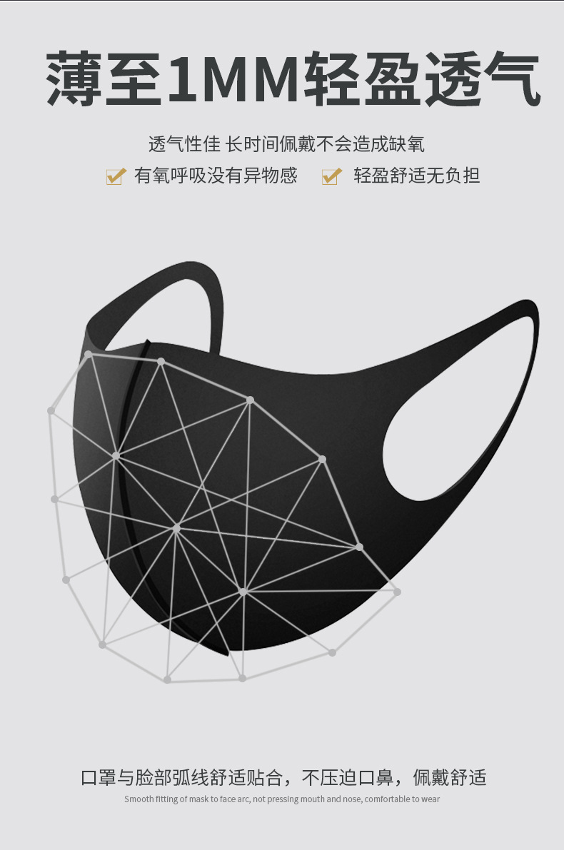 Dust-Proof Cotton Cloth Mask Men and Women Ice Silk Breathable Riding Black Mask Dust-Proof Cotton Cloth Mask Men and Women Ice Silk Breathable Riding Black Mask