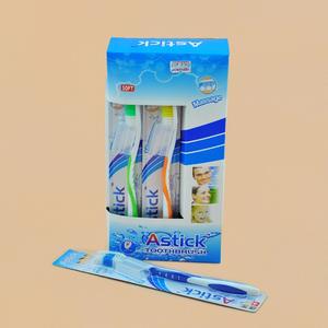 Foreign trade wholesale toothbrush Astick 615 # (12 / box) in the hair with plastic caps