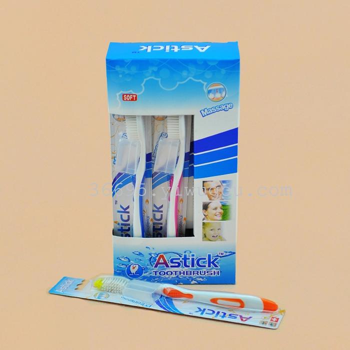 Foreign trade wholesale toothbrush Astick 616 # (12 / box) in the hair with plastic caps Foreign trade wholesale toothbrush Astick 616 # (12 / box) in the hair with plastic caps