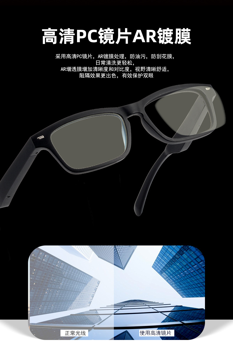 Factory Sports Smart Bluetooth Glasses Bone Conduction Call TWS Headset Sports Music Glasses Gift Logo