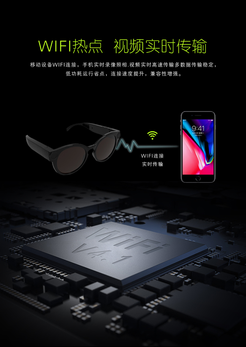 K11 Smart Glasses HotSpot WiFi Camera Sunglasses Glasses Outdoor Sports Video WiFi Glasses Sq11