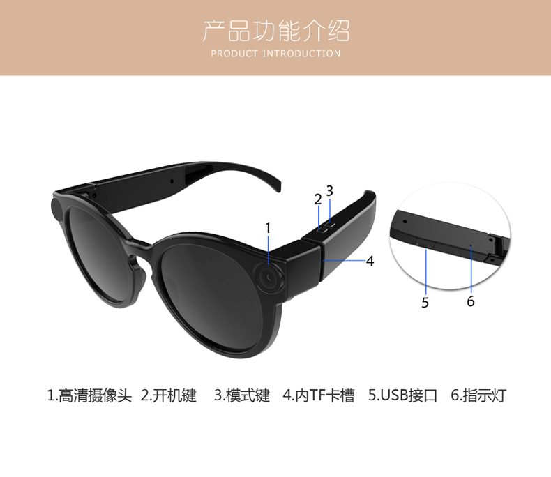 K11 Smart Glasses HotSpot WiFi Camera Sunglasses Glasses Outdoor Sports Video WiFi Glasses Sq11