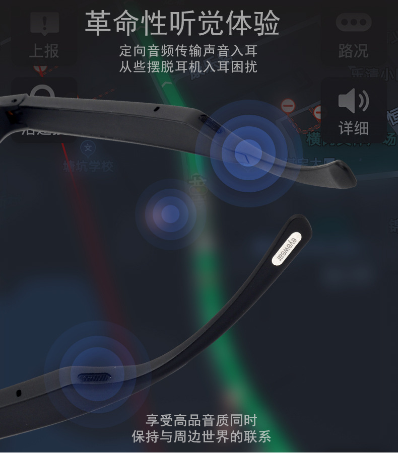 KY-01 Anti-Blue Light Polarized Bone Conduction Audio Earphone Sports Music Sunglasses Gift Bluetooth Smart Glasses
