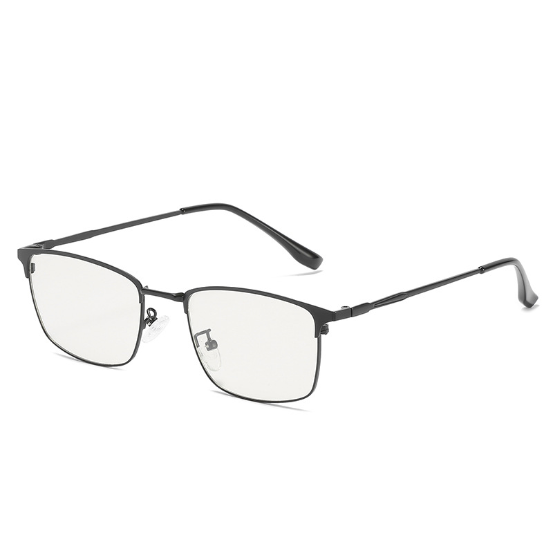 Metal Eyebrow Half-Rim Glasses Frame Smart Photochromic Anti Blue-Ray Glasses Men&#039;s HD UV Protection Fishing