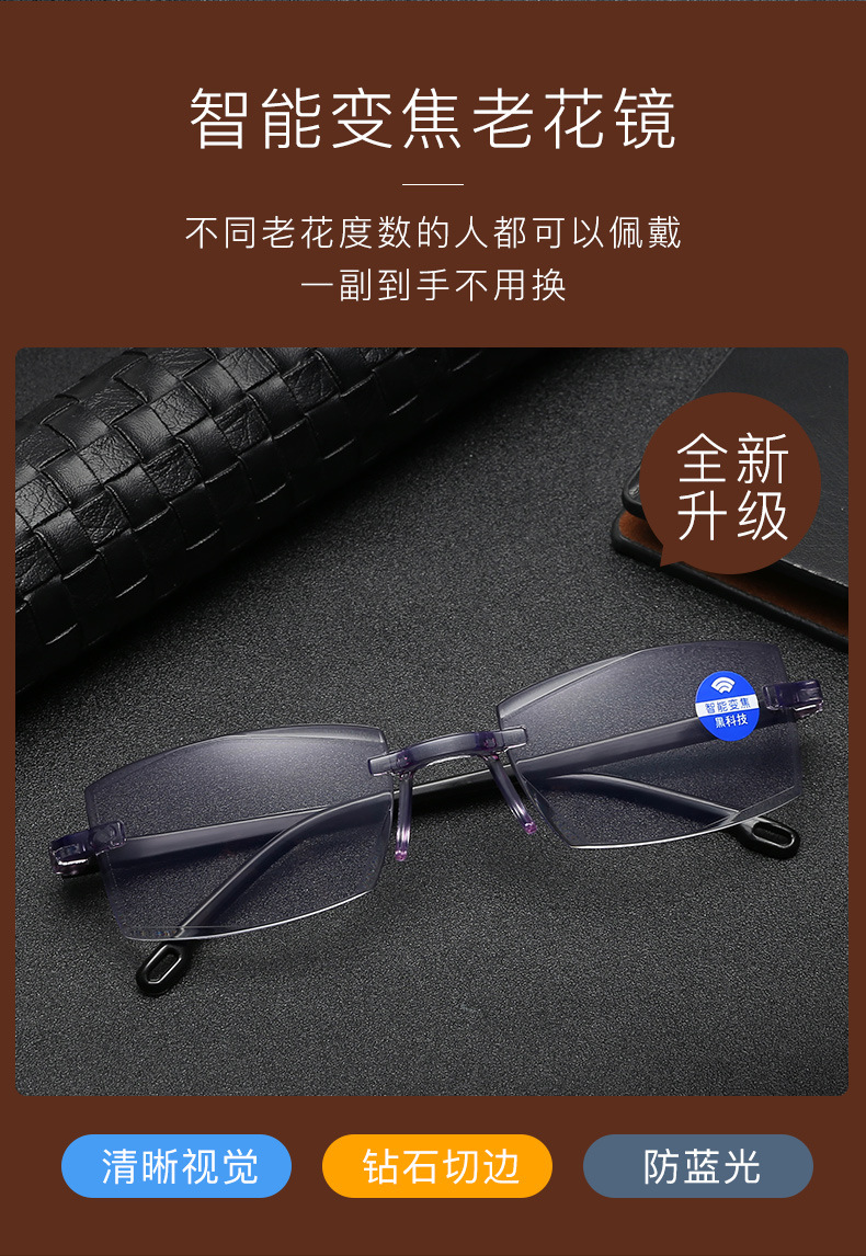 Exhibition Gift Stall Supply Hot Sale Street Stall Profiteering Glasses Smart Zoom Anti-Blue Ray Reading Glasses