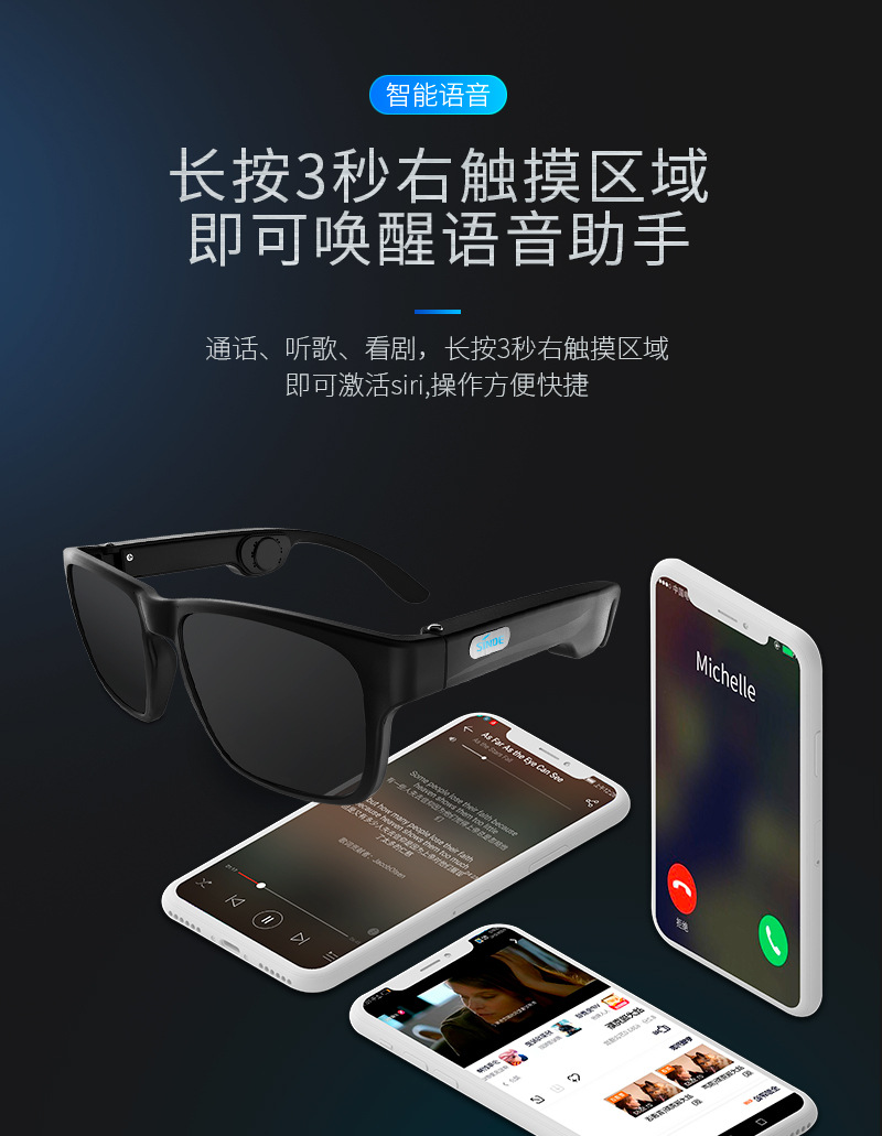 G3 Bone Conduction Glasses Smart Bluetooth Glasses Outdoor Sports Sunglasses TWS Headset Glasses Headset