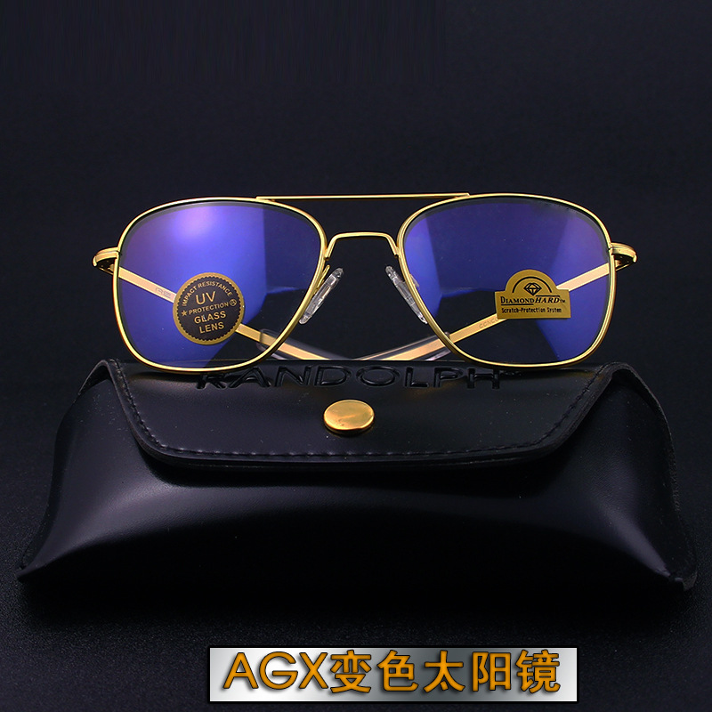 Musidun Eye Shield Pilot. Re Randolph New AgX Glass Smart Photochromic Glasses Sunglasses
