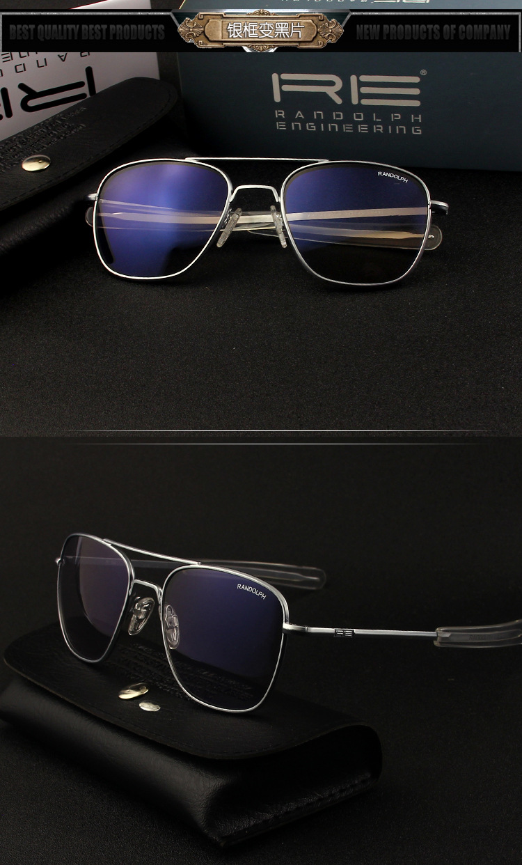 Musidun Eye Shield Pilot. Re Randolph New AgX Glass Smart Photochromic Glasses Sunglasses