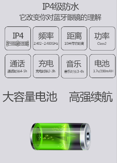 Cross-Border Smart Bluetooth Glasses Headset Bluetooth 5.0 Stereo Bluetooth Outdoor Sunglasses External Speaker IP4