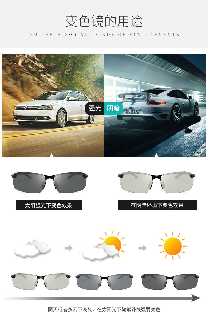 Fishing Shooting Glasses Clear Polarized Glasses Men's Color-Changing Smart Day and Night Dual-Purpose Sunglasses Fishing Shooting Glasses Clear Polarized Glasses Men's Color-Changing Smart Day and Night Dual-Purpose Sunglasses