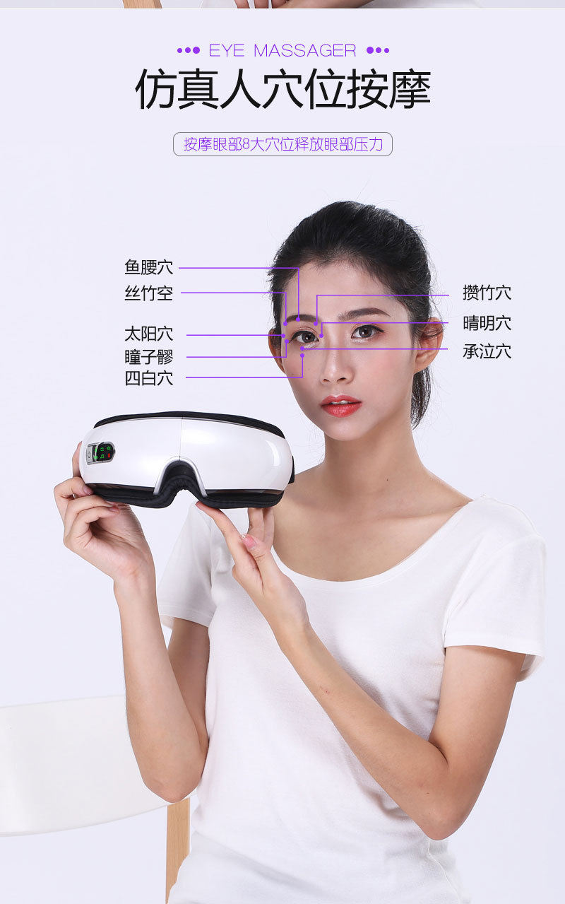 2019 Smart Eye Massager Charging Eye Care Machine Student Prevention Myopia Glasses Massager Source Manufacturer