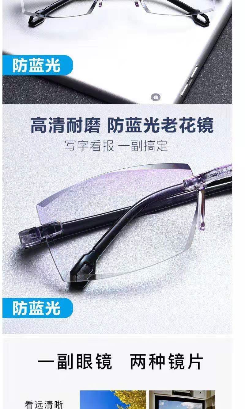 2020 new reading glasses dual-use male and female smart zoom anti-blue reading glasses manufacturers direct
