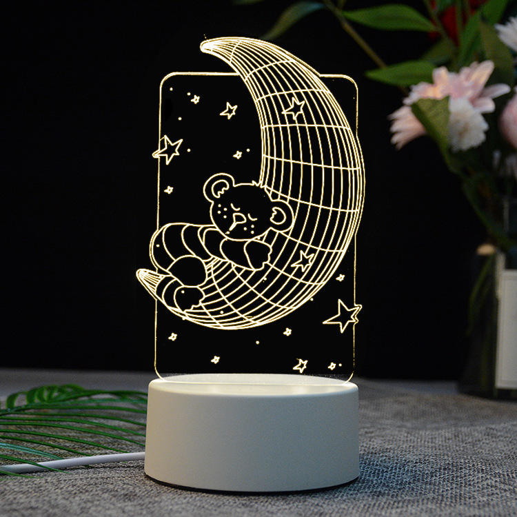 New Exotic Creative Children Cartoon Gift 3D Table Lamp New Exotic Electronic Bedside Induction Led Small Night Lamp