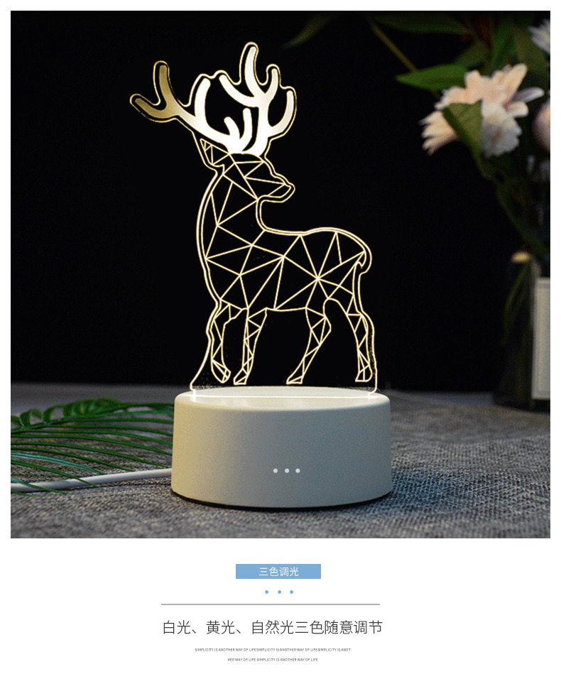 New Exotic Creative Children Cartoon Gift 3D Table Lamp New Exotic Electronic Bedside Induction Led Small Night Lamp