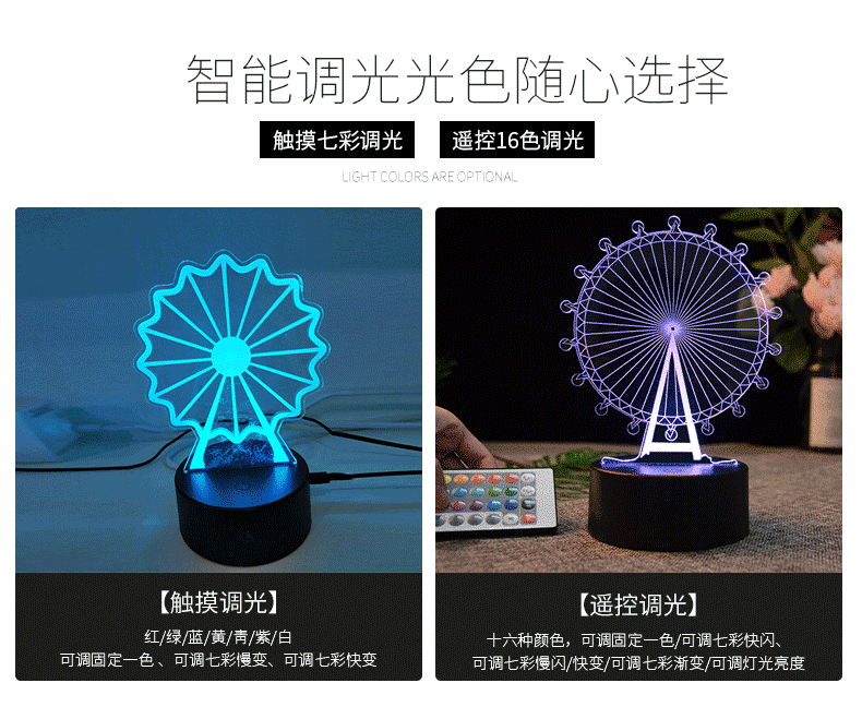 New Exotic Creative Children Cartoon Gift 3D Table Lamp New Exotic Electronic Bedside Induction Led Small Night Lamp