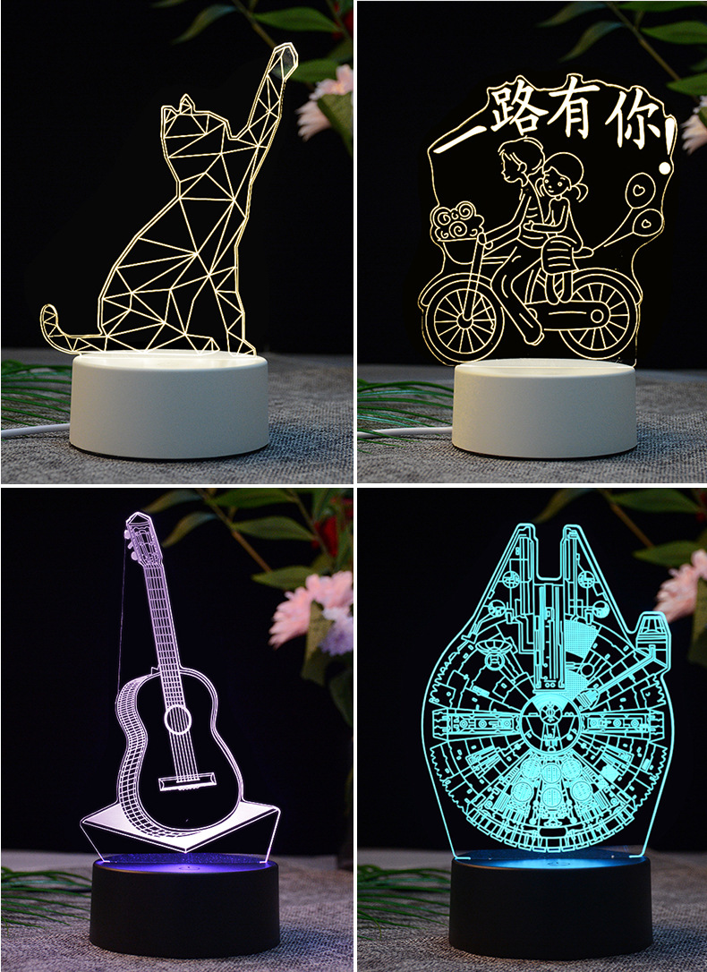 New Exotic Creative Children Cartoon Gift 3D Table Lamp New Exotic Electronic Bedside Induction Led Small Night Lamp