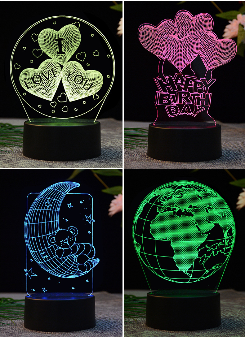 New Exotic Creative Children Cartoon Gift 3D Table Lamp New Exotic Electronic Bedside Induction Led Small Night Lamp