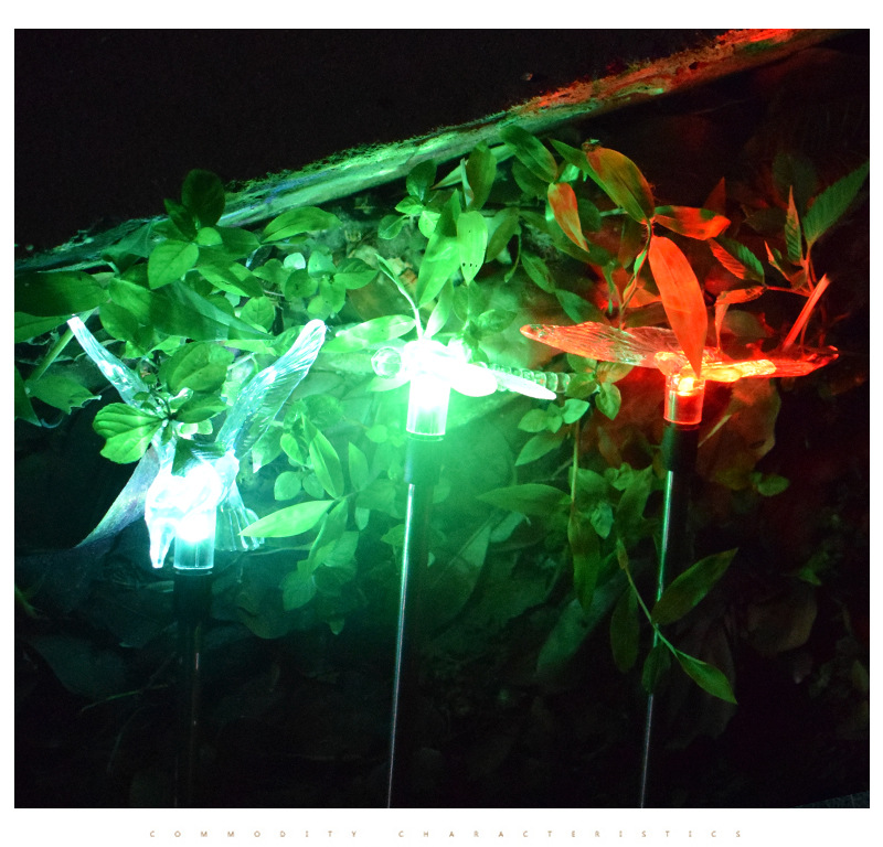 Solar Lawn Lamp Butterfly Dragonfly Bird Colorful LED Decorative Lighting Floor Outlet Lead Street Lamp