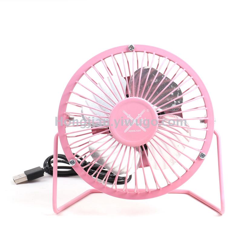 Direct factory 4 inch iron usb fan computer desktop table portable small fan aluminum leaf mini fan 