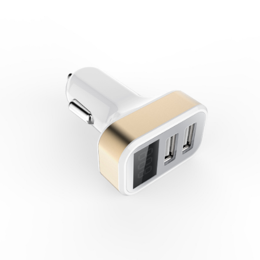 Car Charger Dual USB voltage display car charging electronic products Fast Charger 2.1A