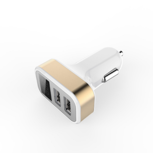 Car Charger Dual USB voltage display car charging electronic products Fast Charger 2.1A
