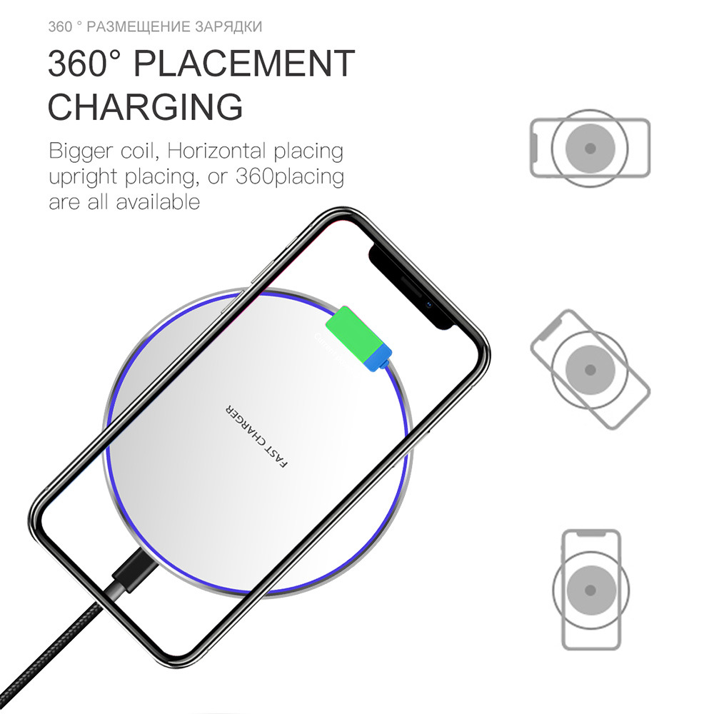 Mirror 10W Smart Qi Wireless Charger Electrical Appliance Metal Simple round Desktop Phone Fast Charge Wireless Charger Mirror 10W Smart Qi Wireless Charger Electrical Appliance Metal Simple round Desktop Phone Fast Charge Wireless Charger
