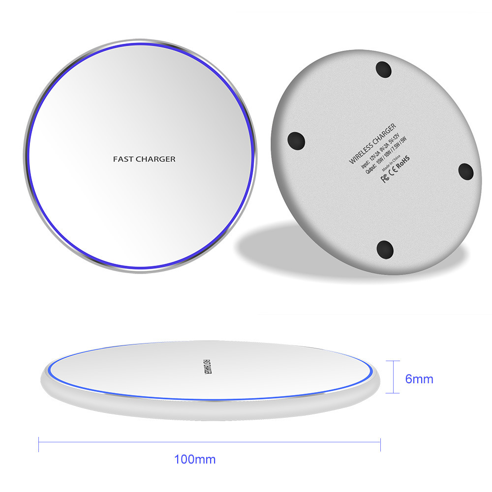 Mirror 10W Smart Qi Wireless Charger Electrical Appliance Metal Simple round Desktop Phone Fast Charge Wireless Charger Mirror 10W Smart Qi Wireless Charger Electrical Appliance Metal Simple round Desktop Phone Fast Charge Wireless Charger