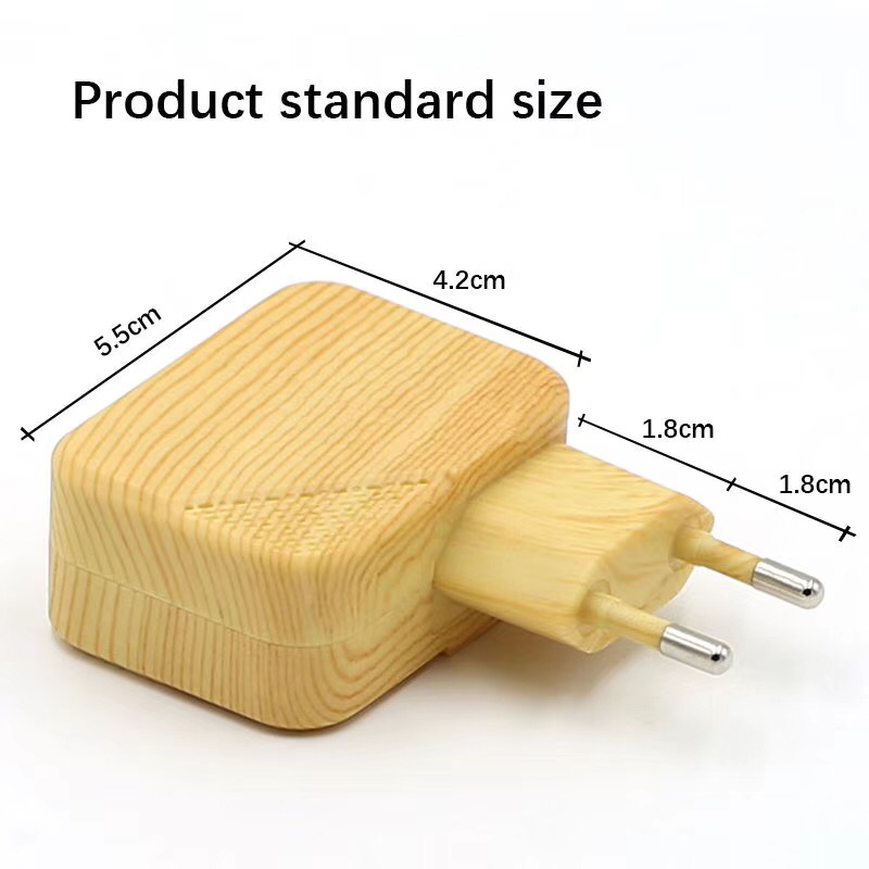 2.1A mobile phone charging head dual USB European standard charger private mold wood grain technology 2.1A mobile phone charging head dual USB European standard charger private mold wood grain technology