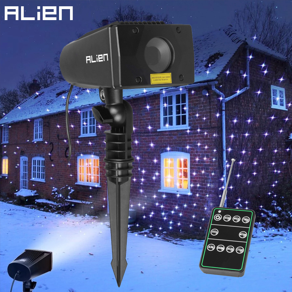 Christmas Laser Light Garden Lamp White Laser Inserted Grass Laser Light Seven-Color Light Outdoor Laser Light 