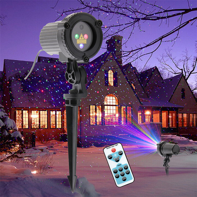 Foreign Trade Outdoor Waterproof Laser Light Red Green Blue Starry Laser Light Garden Lamp Ground Plugged Light