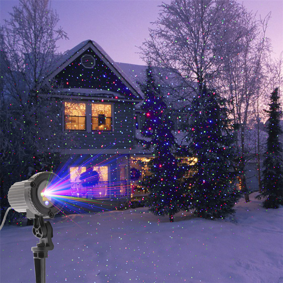 Foreign Trade Outdoor Waterproof Laser Light Red Green Blue Starry Laser Light Garden Lamp Ground Plugged Light