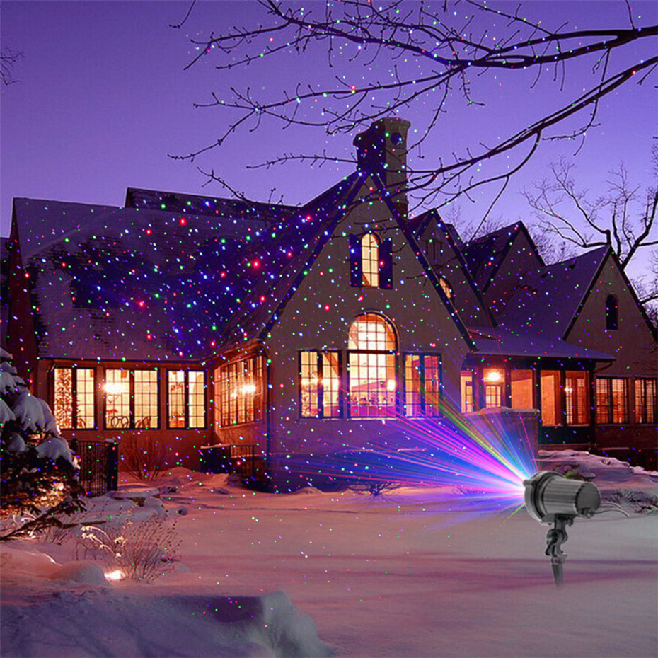 Foreign Trade Outdoor Waterproof Laser Light Red Green Blue Starry Laser Light Garden Lamp Ground Plugged Light