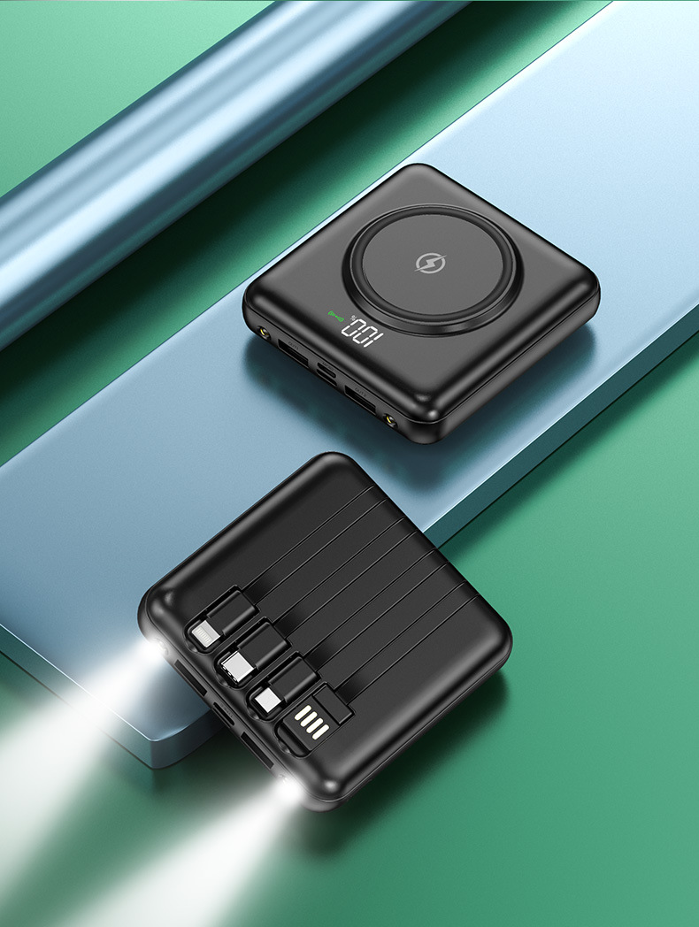 New Power Bank Comes with Four Lines 20000 MA Large Capacity Mini Portable Wireless Charging Power Supply Custom Logo New Power Bank Comes with Four Lines 20000 MA Large Capacity Mini Portable Wireless Charging Power Supply Custom Logo