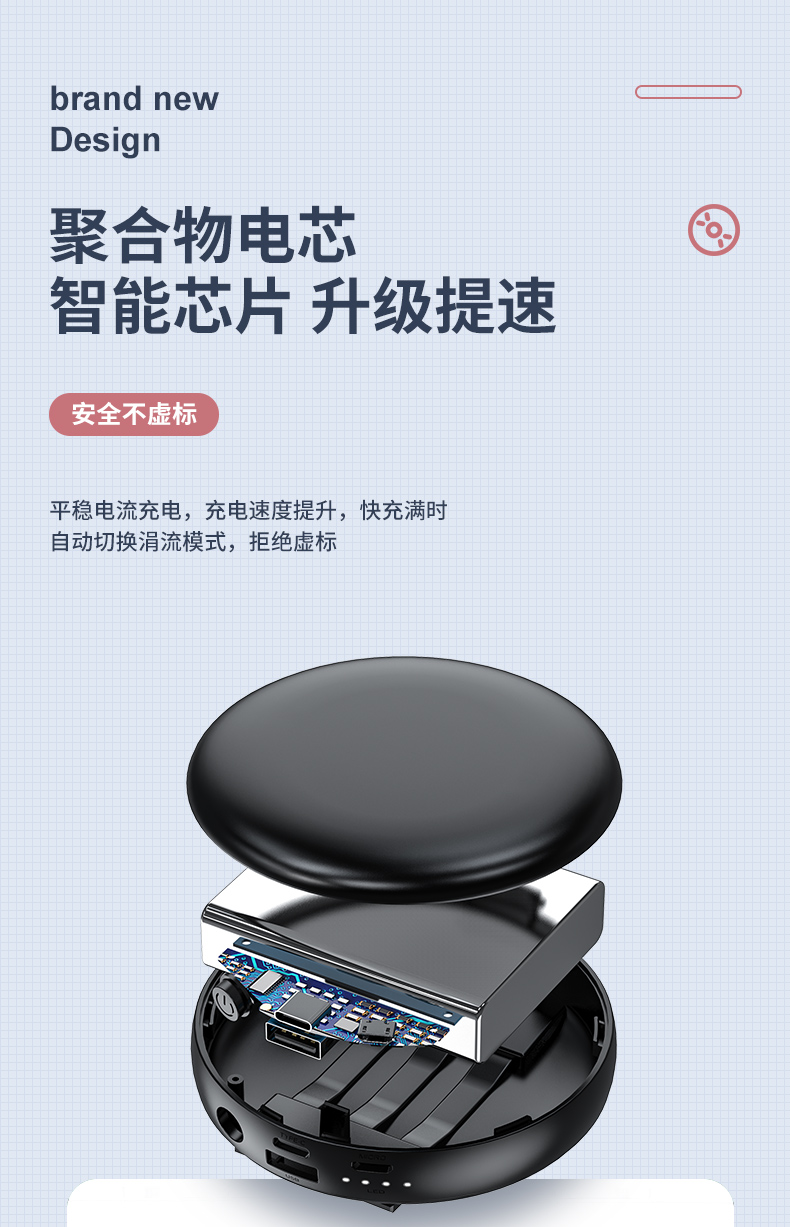 New Makeup Mirror Comes with Three-Line Power Bank 10000 MA Creative Mini Fast Charge Mobile Power Can Be Customized New Makeup Mirror Comes with Three-Line Power Bank 10000 MA Creative Mini Fast Charge Mobile Power Can Be Customized