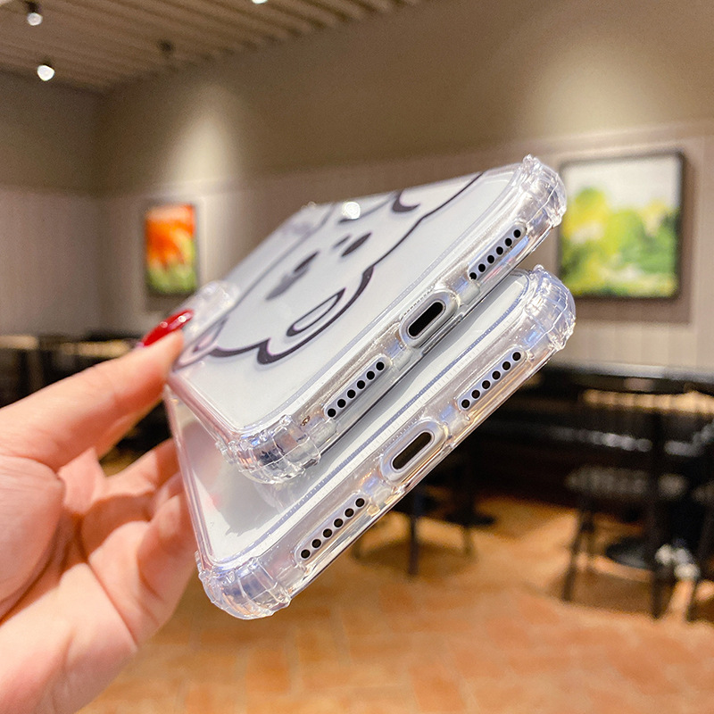 For Iphone11 New Transparent Bear Mobile Phone Shell for iPhone 12Promax Creative Silicone Phone Protective Case